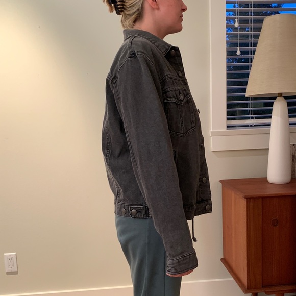 Grey Denim Trucker Jacket - Picture 2 of 4